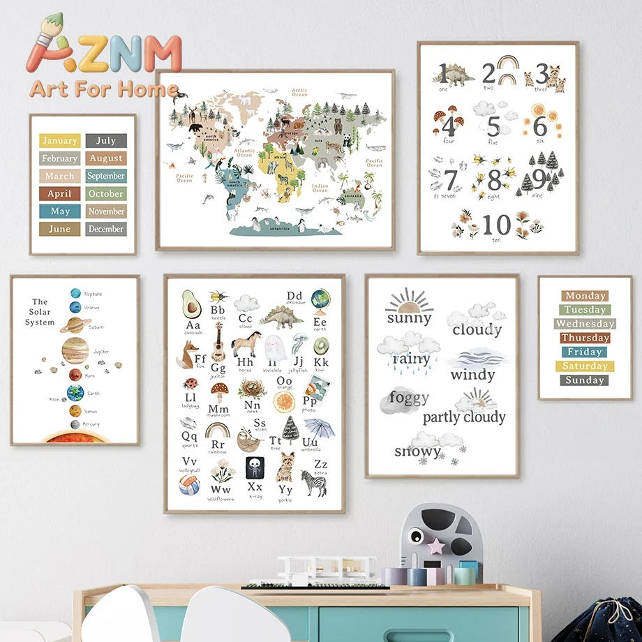 Kids Education Number - Education Nursery Alphabet Number Solar System